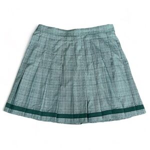 TAIL Green White Check Pleated Mini Skirt Golf‎ Pickleball Vintage size 14 12 10